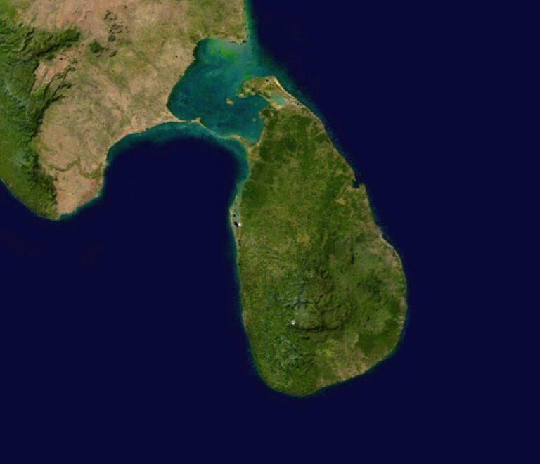 sri lanka satellite map