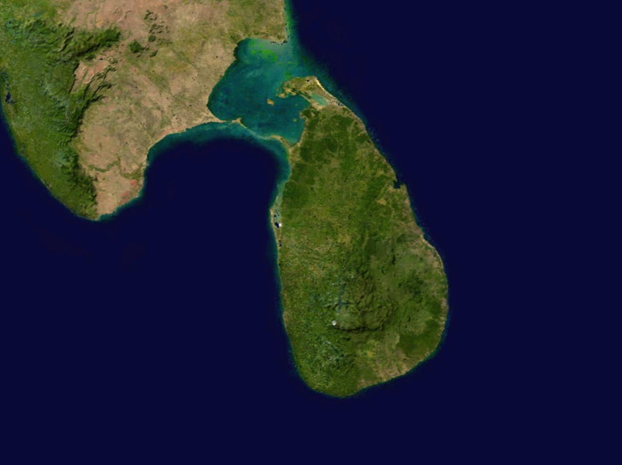 sri lanka satellite map